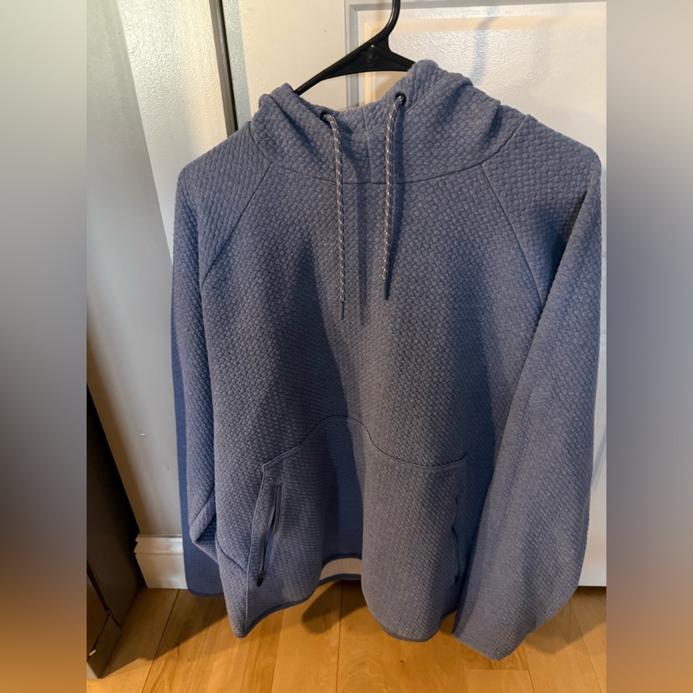 Blue Textured Hoodie